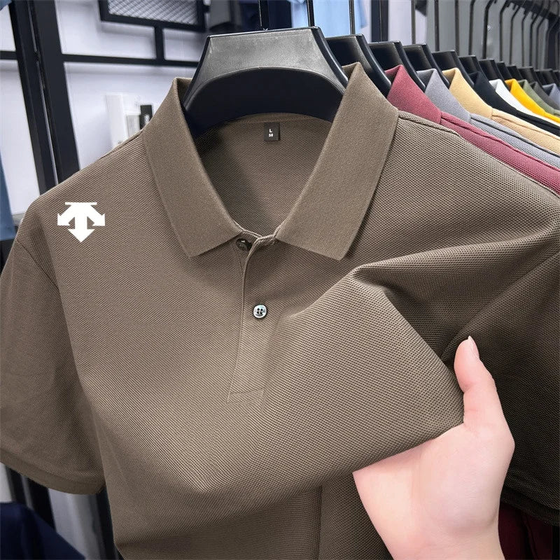 Mercerized Cotton100% Men's Summer Luxury Brand Short Sleeves Polo Shirt 25 Colors Choose From T-Shirt Business Leisure Men Top