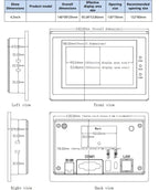 Huaqingjun 4.3 Inch LCD Touch Screen Ethernet RS485 232 Communication DC19-30V LAN RJ45 HMI for PLC