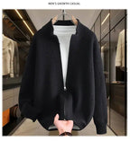 2026 Autumn Men's High Quality Comfortable Loose Solid Color Knitted Cardigan jacket Men's Fashion Trend Casual Sweater men