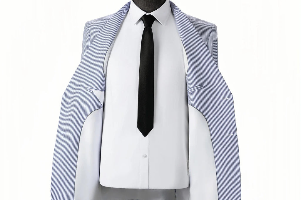 BYLUNTA Mens Suit 2 Piece Slim Fit Stripe Suits Tuxedo Blazer Jackets Pants Set Summer Beach Wedding Outfit for Mennt)