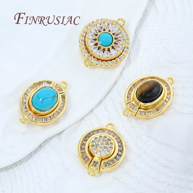 1 Pcs 18K Gold Plated Magnetic Lock For Bracelet Connectors Accessories,Magnetic Fasteners Clasp For DIY Jewelry Making Supplies