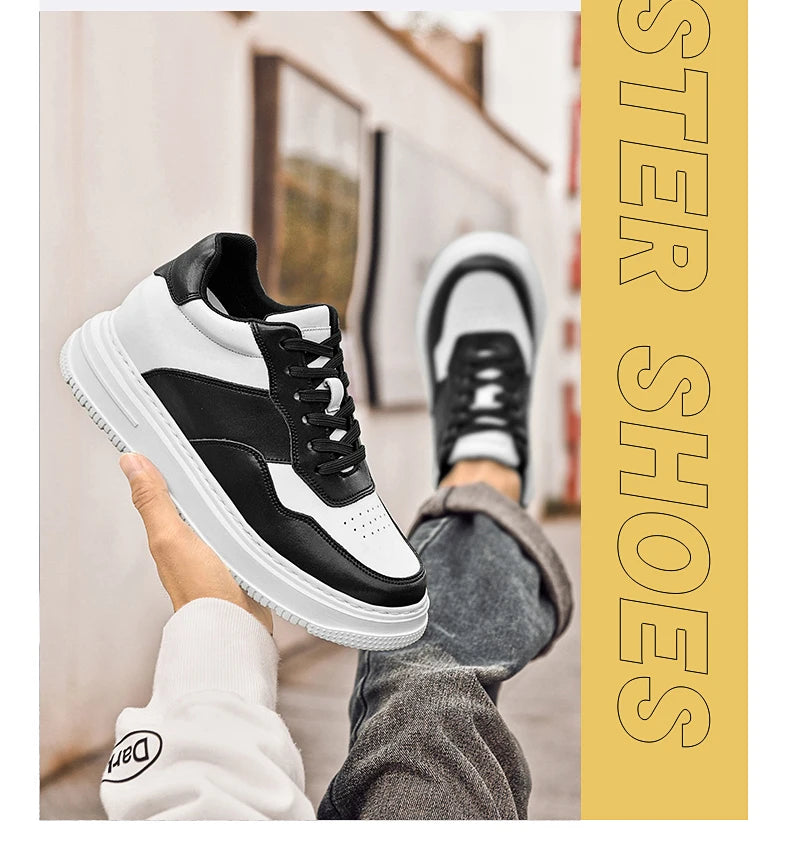 Men Genuine Leather Height Increasing Elevator Shoes Men non-slip BreathableElevator shoes Man Sneakers Comfortable Casual Shoes