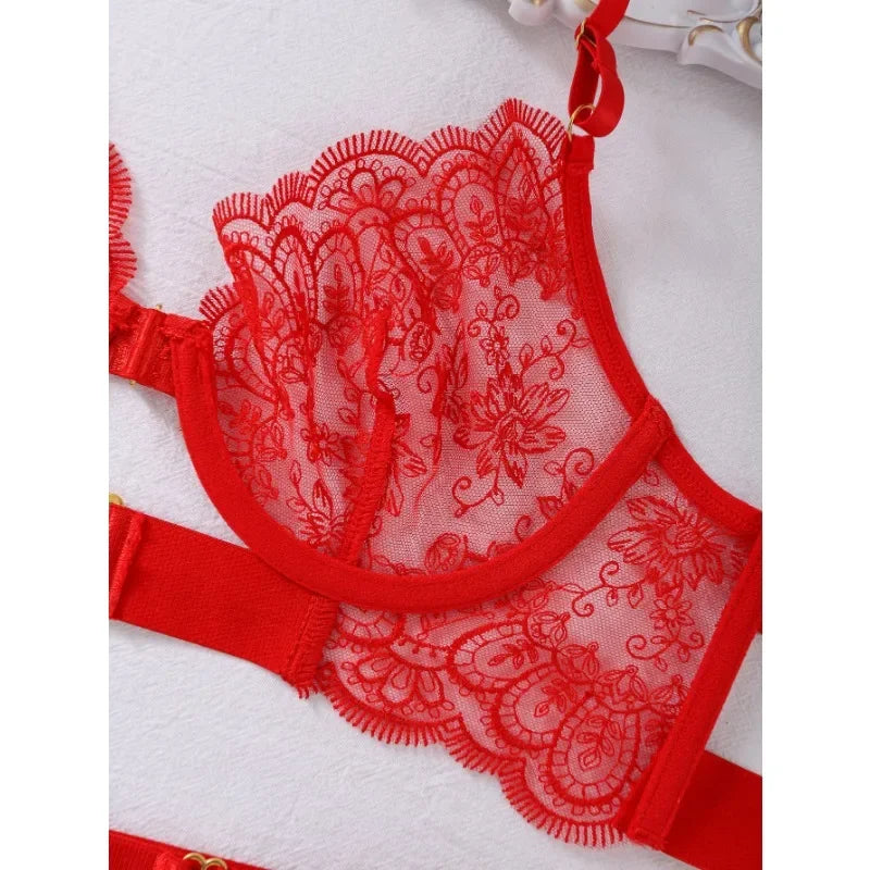 Tornova 2-piece Sexy Lingerie Set G-string Transparent Underwear Lolita Romantic Lingeries Set Sexy Bra Panties Sets Lingerie