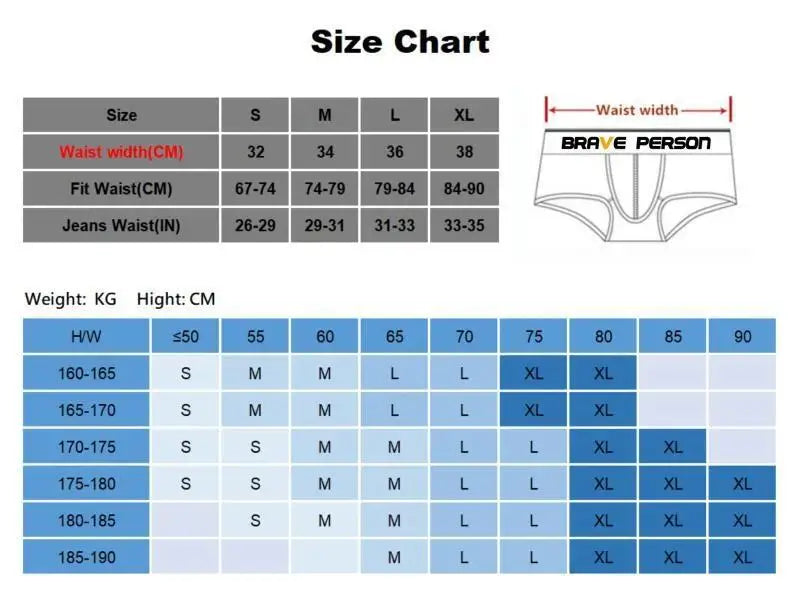 BRAVE PERSON Men's Modal Briefs Sexy Underwear Low-rise Solid Underpants 12 Colors Briefs for Man