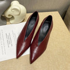 Sandals Luxury Brand Sexy Dress Shoes Elegant Chunky 5.5cm Heeeled Pumps Sexy Pointed Toe Evening Shoes Women Shoes V Cut Shoes