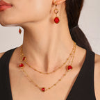 Nivora Hyperbole Overlength Stainless Steel Chain Necklace For Women Water Drop Glass Necklace Wedding Jewelry Accessory