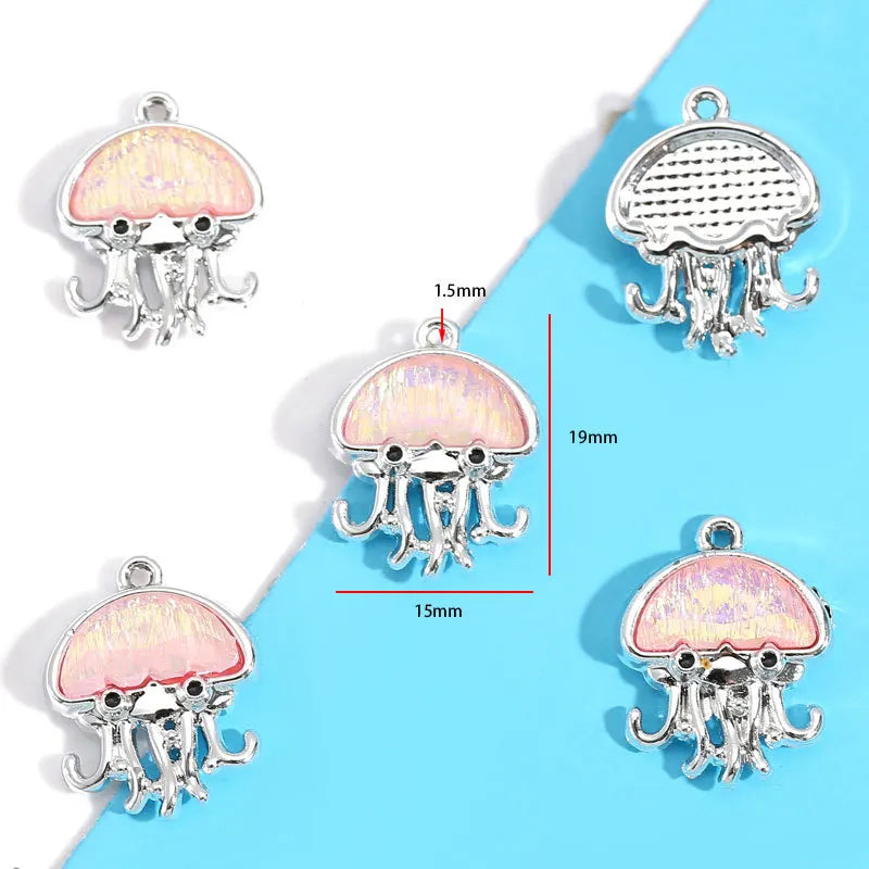 10pcs Mix Gothic Charms Pendants Crystal Glass Heart Dangle Charms Hang Ornament for DIY Keychain Necklace Jewelry Making