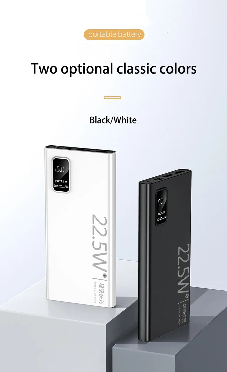 20000mAh Power Bank USB C 22.5W Fast Charging Portable Large Capacity Powerbank For Xiaomi iPhone Samsung External Spare Battery