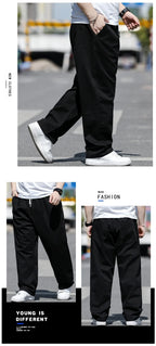 Men's Summer Workwear Pants Plus Size Loose Straight Leg Casual Trousers XL-8XL Big and Tall Large Summer Pants Asian Size