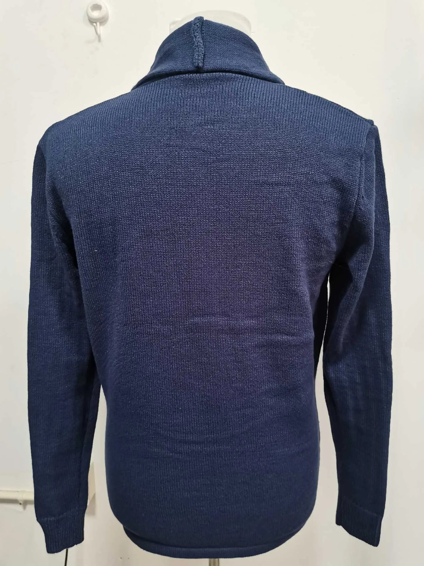Casual Fashion Men's Lapel Pure Cardigan Solid Color Sweater in Autumn and Winter Warm Knitted Jacket