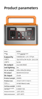 2026 500W Portable Outdoor Emergency Power Station CE Certified Travel Energy Storage Box Household Backup Power Supply
