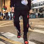 Y2K Joggers Cargo Pants For Men Casual Hip Hop Pocket Male Trousers Sweatpants Street Ribbons Techwear White Pant Pantalon Homme