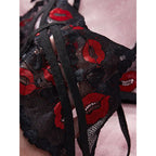 Open Bust Bra And Thong Set 2 Piece Women Lingerie Set Lace Underwear Bralette Bras Matching Seamless Panty Set Intimates