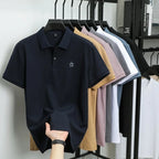100% pure cotton summer new men's short sleeved polo shirt design high-end brand penguin embroidery business comfortable T-shirt