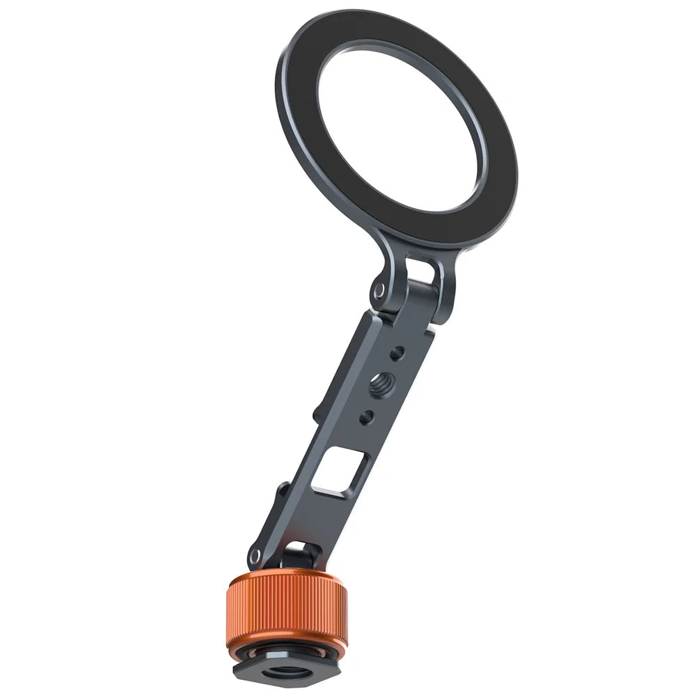 For MagSafe Phone Tripod Holder Mount Aluminum Magnetic Mount Adapter with 1/4” Screw Cold Shoe for iPhone 17 16 15 14 13