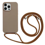 Crossbody Strap Lanyard Silicone Phone Case For iPhone 16 15 14 13 12 Mini 11 Pro Max Plus Candy Color Soft TPU Back Cover