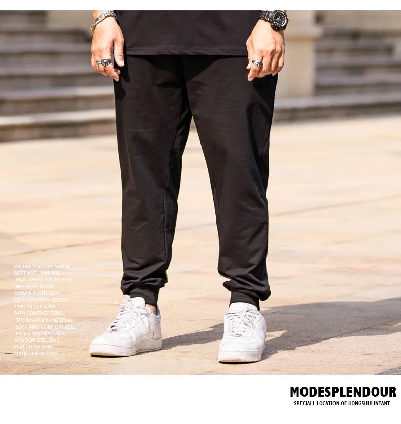 Mens Joggers Pants Summer Streetwear Oversized Black Loose Fit Casual Trousers Plus Size Elastic Waist Baggy Sweatpants Male