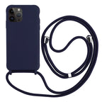 Crossbody Strap Lanyard Silicone Phone Case For iPhone 16 15 14 13 12 Mini 11 Pro Max Plus Candy Color Soft TPU Back Cover