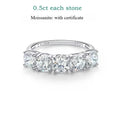Smyoue 2.5/5CTTW D Color Genuine Moissanite Rings for Women 5 Gemstone Bridal Wedding Jewelry 925 Sterling Silver Wholesale Ring
