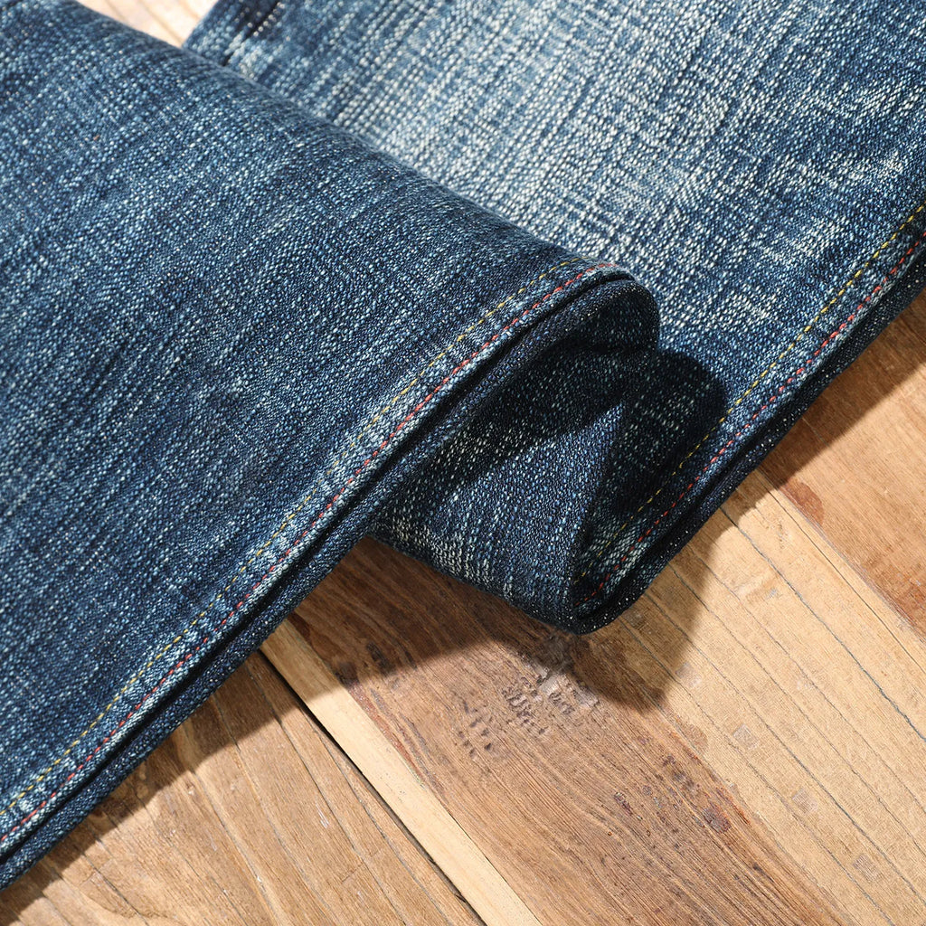 22oz Heavyweight 100% Cotton Washed Men's Selvedge Denim Jeans Taiwan Hand-spun Yarn Plant-dyed Standard Straight Fit Pants 5KM