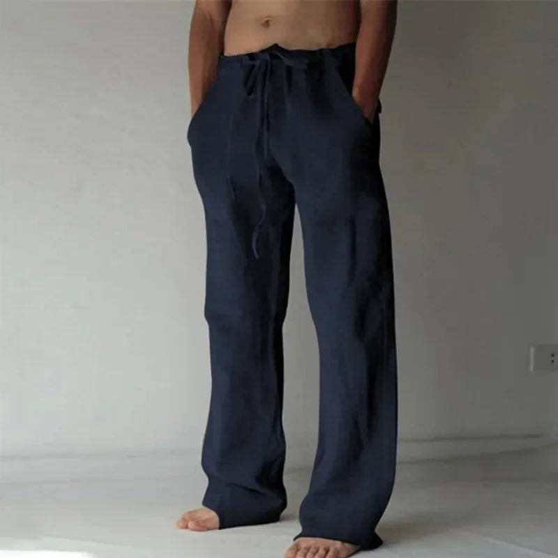 ropa hombre baggy pants Men's Cotton Linen Casual Pants Breathable Trousers Fitness Streetwear Clothing Jogging Autumn Summer