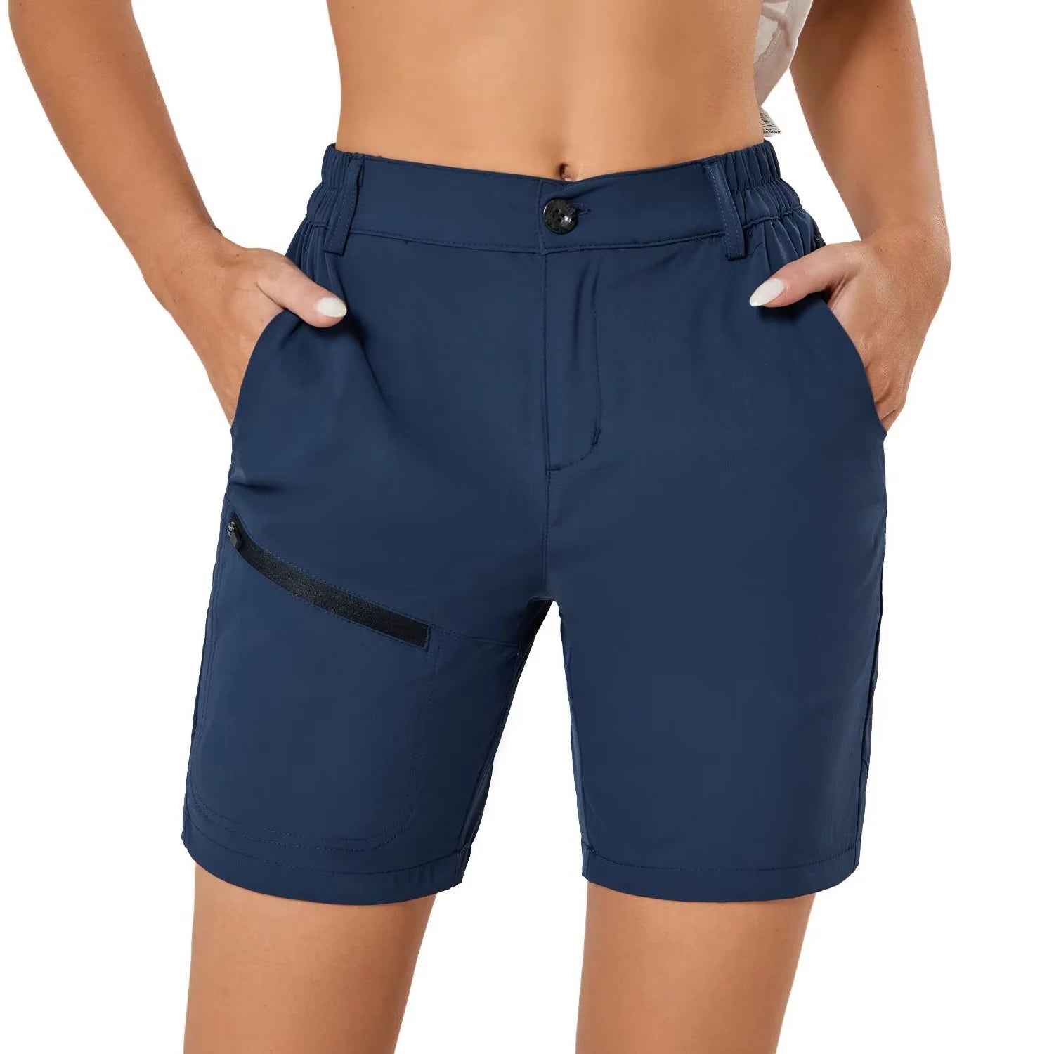 Women's Hiking Cargo Shorts Quick Dry Nylon Shorts Summer Travel Active Golf Shorts with 6 Pockets Water Resistant