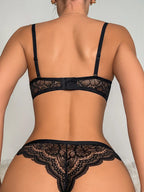 Sexy Lace Underwire Two Piece Push Up Push Up Bras lingerie Set For Women Gathering Chest Underwear Set BCD Cup