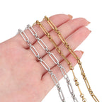 1Meter/Pack 304 Stainless Steel Knot Gold Steel Color Handmade Chains for DIY Necklace Bracelets Jewelry Making Accessories