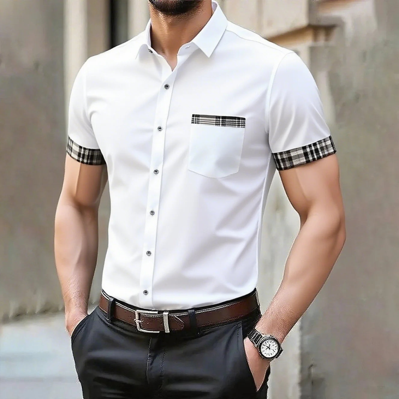 10 colors men's solid color casual shirt wedding outdoor comfortable short-sleeved shirt large size xs-5xl fast shipping