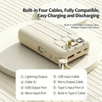 10000/20000mah Power Bank  4 in1 Built in Cables Intelligent Digital Display Light Portable Battery for IPhone Android Phone