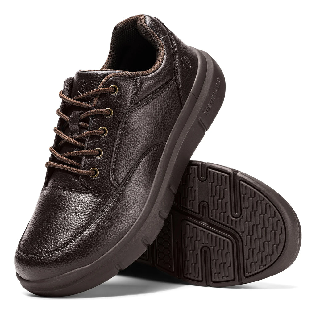 FitVille Men‘s Dress Shoes Leather Wide Formal Business Shoes for Men Breathable Casual Luxury Wedding Shoes Non-Slip Size 40-50