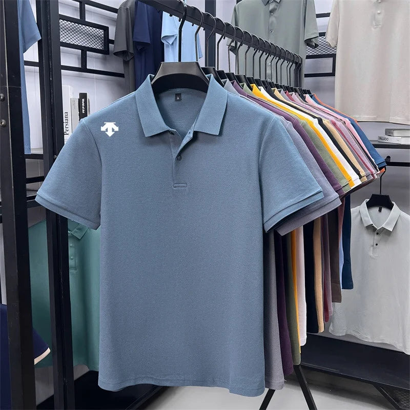 Mercerized Cotton100% Men's Summer Luxury Brand Short Sleeves Polo Shirt 25 Colors Choose From T-Shirt Business Leisure Men Top