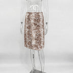 Tossy Snakeskin Printed Fashion Skirt Women's High Waist Slim Contrast Patchwork Commute Streetwear Female Vintage Y2k Skirt