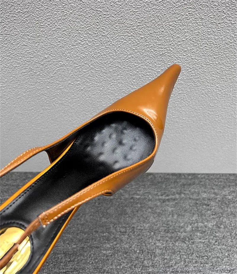Women's Designer Heels Patent Leather Pointed Toe Sculptural Thin High Heels Sandals Pumps Runway Chic Luxury Party Dress Shoes