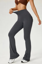 TRY TO BN Yoga Pants Pocket Back Flare Leggings Sports Fitness High Waisted Scrunch Leggings Workout Trousers Gym Woman Clothing