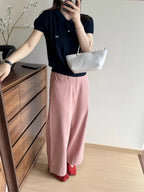 AOSSVIAO 2026 Summer New Korean Fashion Slim Polo shirt Knitted Short Sleeve T-shirt Sweet Bow Embroidered Knitted  Women Tops