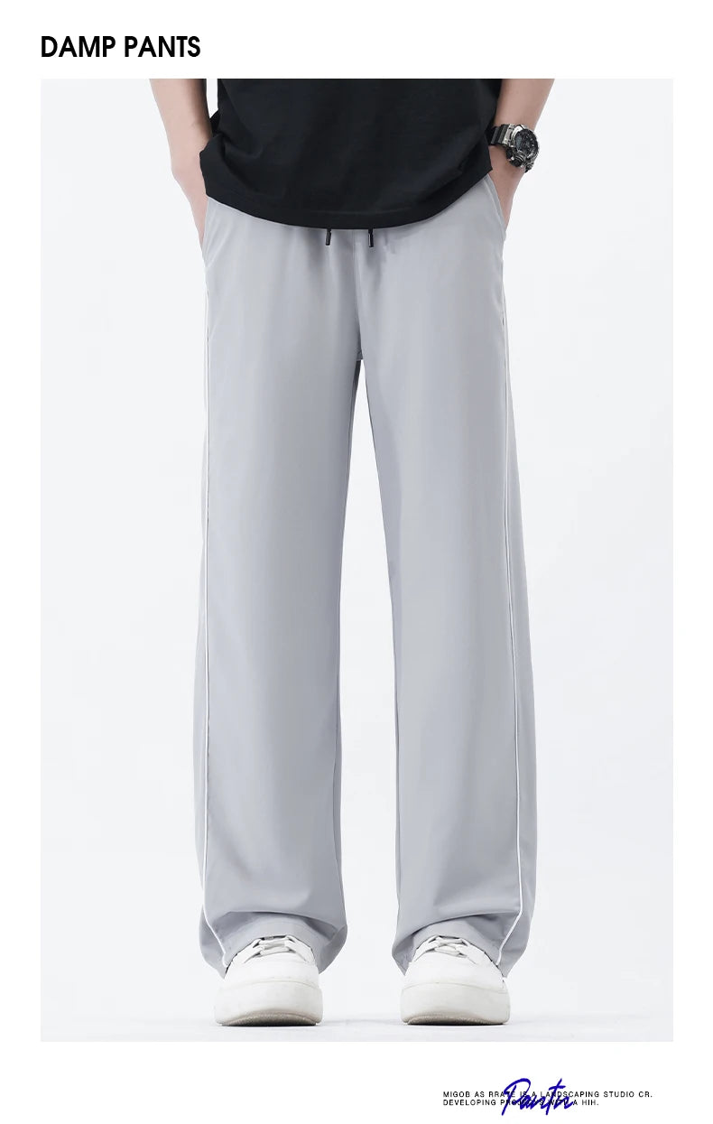 Summer Men Sweatpants Joggers Straight Pants Neutral Breathable Loose Outdoor Quick Drying Fabric Fitness Pants Casual Trouser