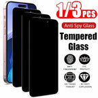 3 Pieces Tempered Glass for iPhone 17 16 15 14 13 12 11 Pro Max Screen Protector for iPhone 17E 16E 12 13 Mini Film with Black Edge