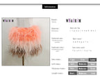 True ostrich feather Multicolor Mini Skirt Elastic Waist  Sexy Clothing Club Party Dance Rave Short Skirt Note select 3 colors