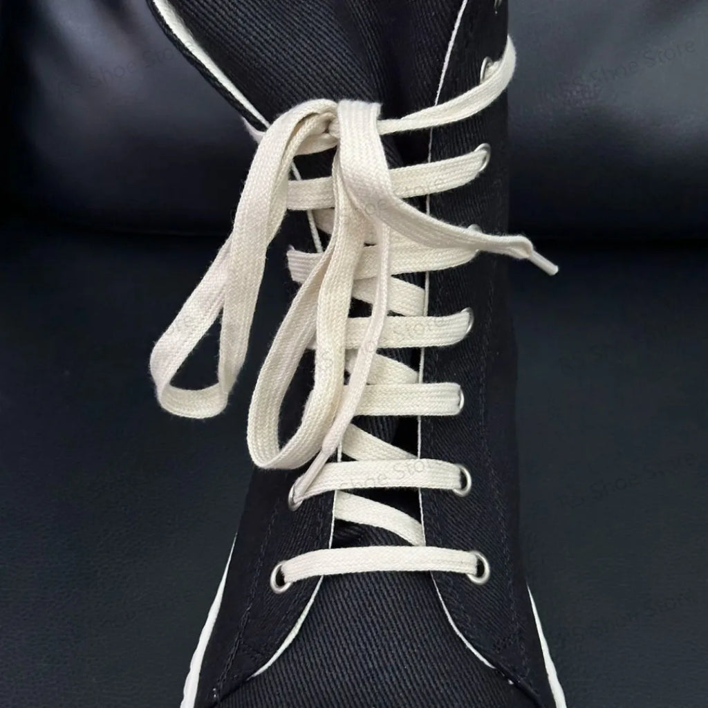 Ro Classic Design Black Canvas Boot High Top Shoe Men Casual Shoes Luxury Zipper Women Sneaker s Ankle Boots Sneakers