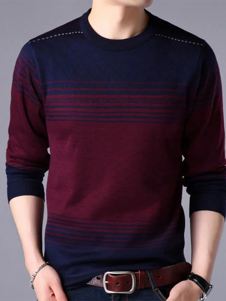 Autumn Winter KPOP Fashion Harajuku Sweater Man All Match Thick Knitting Tops Men Loose Casual Long Sleeve Pullover Y2K T-shirts