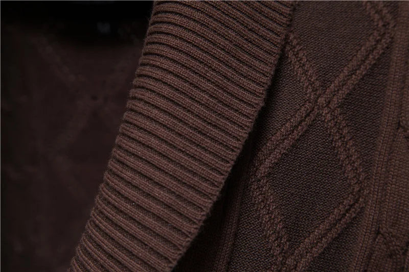 Men Cardigan Casual V-Neck Long Sleeve Sweater Men Coat