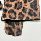 5Pcs Leopard Lingerie Set With Garter Belt Stockings Gloves Mesh Bra and Panty Set Strappy Underwear Erotic Costume For Women