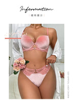 Autumn and Winter Velvet Bra Set Women's French Lace Patchwork Underwear Sexy Soft Steel Ring Ultrathin Lingerie Suit