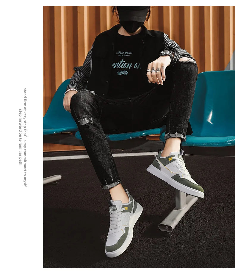 Shoes For Man Casual Sneaker Mens Leather Comfortable Walking  Daily Wear Breathable Light Long Lasting Versatile