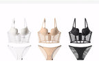 Women Push Up Bra Sets Transparent Lingerie Sexy Shaper Bra Beauty Back Comfortable Underwear Adult's Fishbone Gauze Bralette