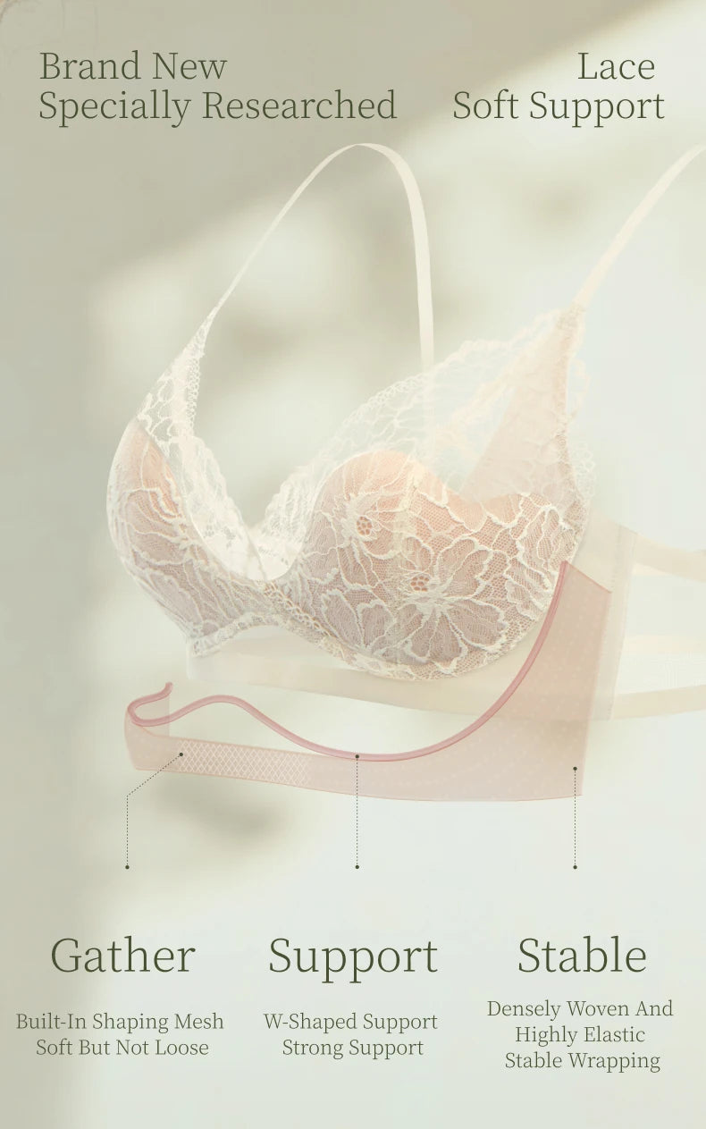 SUJIIN Women's Sexy Bra and Underwear Sets for Women Summer Wireless Lace Comfort Set Bras Women Small Chest Lingerie Lady MX325