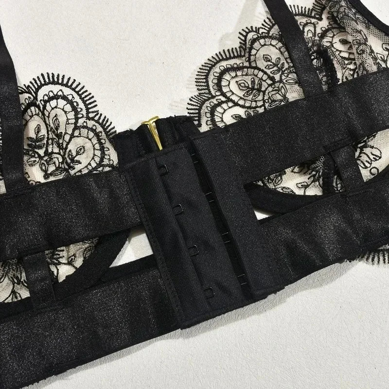Tornova 2-piece Sexy Lingerie Set G-string Transparent Underwear Lolita Romantic Lingeries Set Sexy Bra Panties Sets Lingerie