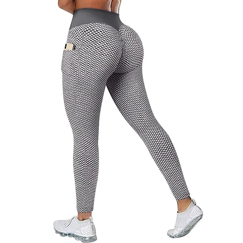 High Waist Yoga Pants with Pockets for Women Plus Size Tummy Control Gym Running Workout Butt Lifting Compression Leggings