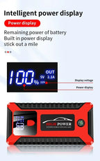 EAFC 12V Portable Car Jump Starter Power Bank with Battery Booster Charger Auto Emergency Start-up Lighting - Vehicle Starting D